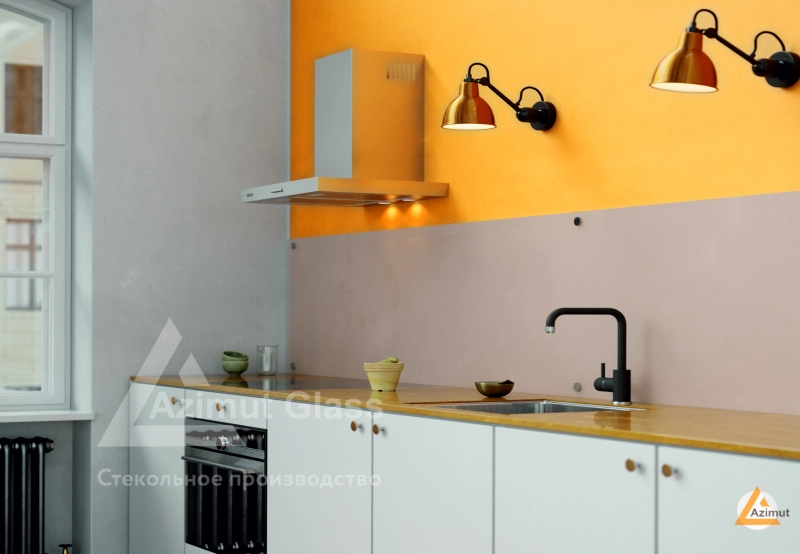 Стеклянный фартук из матового стекла